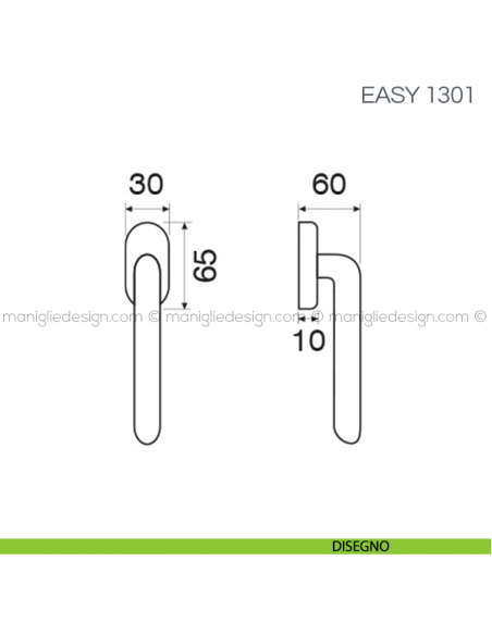 Maniglia per finestra martellina DK Easy Fimet Handles disegno