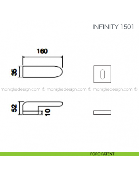 Maniglia per porta Infinity Fimet Handles foro patent