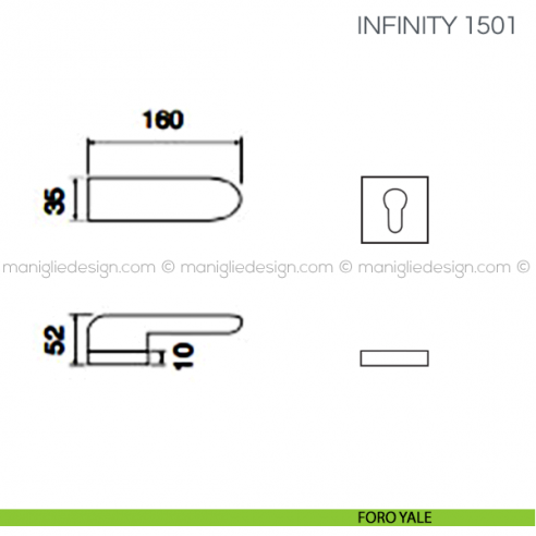 Maniglia per porta Infinity Fimet Handles foro yale
