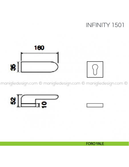 Maniglia per porta Infinity Fimet Handles foro yale