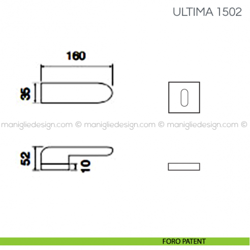 Maniglia per porta Ultima Fimet Handles foro patent