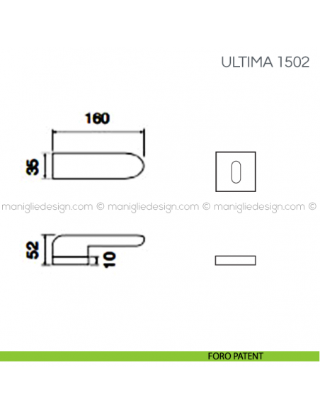 Maniglia per porta Ultima Fimet Handles foro patent