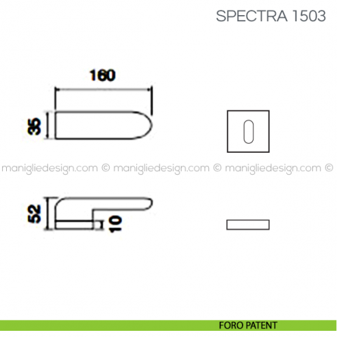 Maniglia per porta Spectra Fimet Handles foro patent