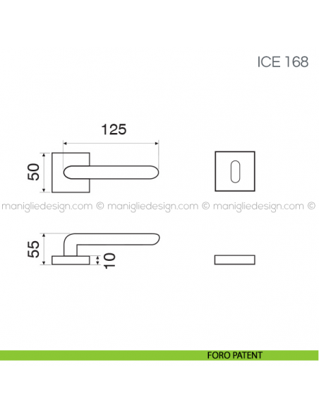Maniglia per porta Ice Fimet Handles foro patent