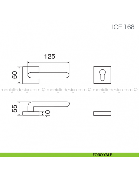Maniglia per porta Ice Fimet Handles foro yale