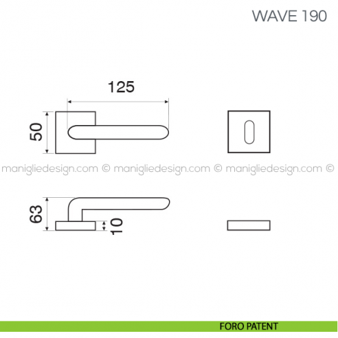 Maniglia per porta Wave Fimet Handles foro patent
