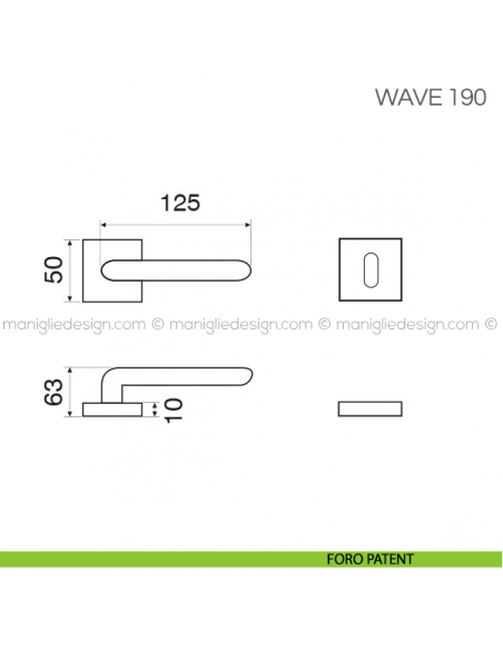 Maniglia per porta Wave Fimet Handles foro patent