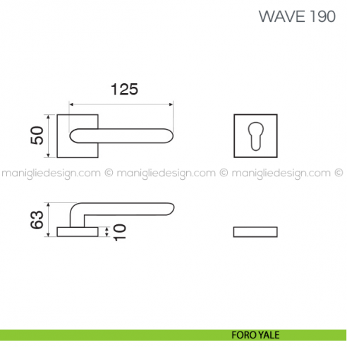 Maniglia per porta Wave Fimet Handles foro yale