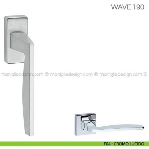 Maniglia per finestra martellina DK Wave Fimet Handles F04 - Cromo Lucido