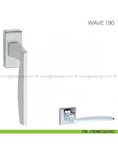 Maniglia per finestra martellina DK Wave Fimet Handles F04 - Cromo Lucido