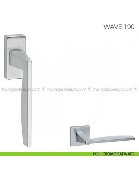 Maniglia per finestra martellina DK Wave Fimet Handles F05 - Cromo Satinato