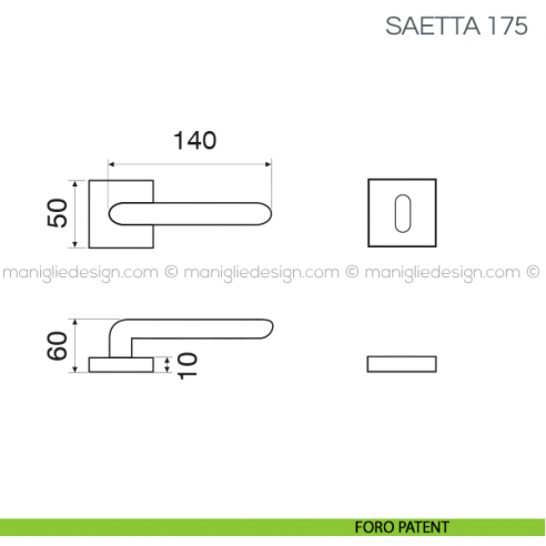 Maniglia per porta Saetta Fimet Handles foro patent