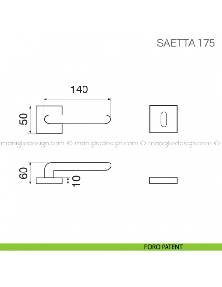 Maniglia per porta Saetta Fimet Handles foro patent