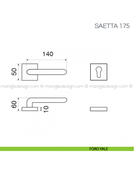 Maniglia per porta Saetta Fimet Handles foro yale