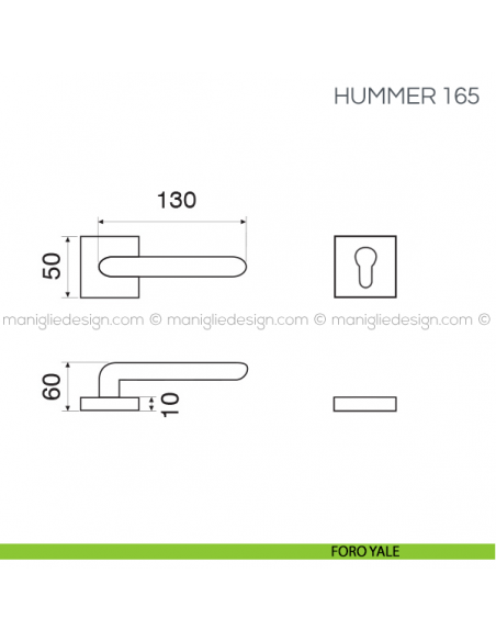 Maniglia per porta Hummer Fimet Handles foro yale