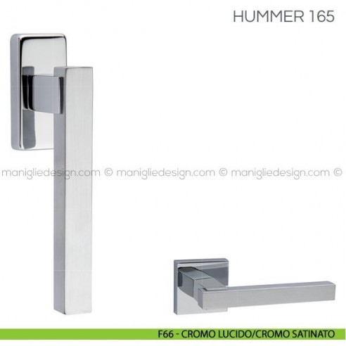 Maniglia per finestra martellina DK Hummer Fimet Handles F66 - Cromo Lucido/Cromo Satinato