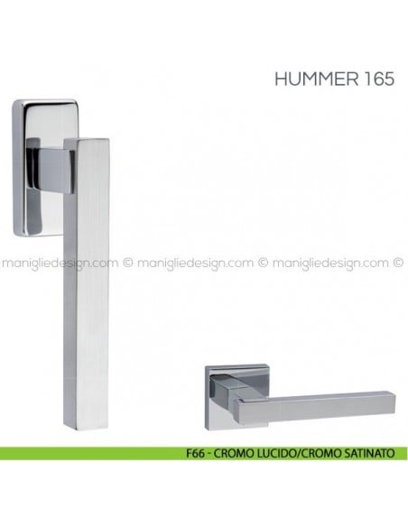Maniglia per finestra martellina DK Hummer Fimet Handles F66 - Cromo Lucido/Cromo Satinato
