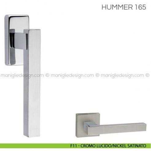 Maniglia per finestra martellina DK Hummer Fimet Handles F11 - Cromo Lucido/Nickel Satinato
