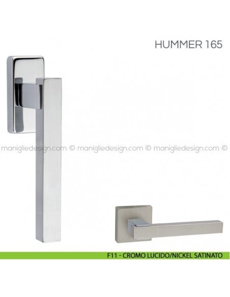 Maniglia per finestra martellina DK Hummer Fimet Handles F11 - Cromo Lucido/Nickel Satinato
