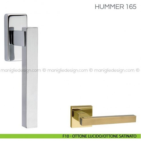 Maniglia per finestra martellina DK Hummer Fimet Handles F10 - Ottone Lucido/Ottone Satinato