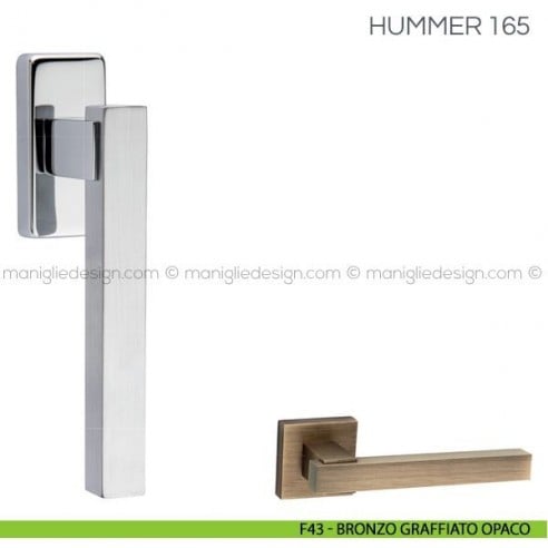 Maniglia per finestra martellina DK Hummer Fimet Handles F43 - Bronzo Graffiato Opaco