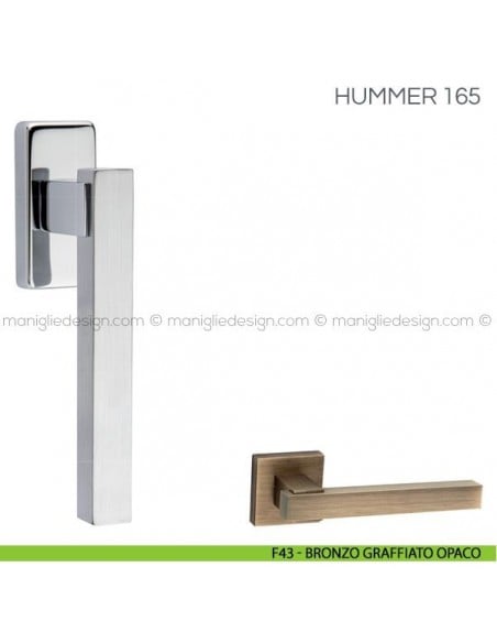 Maniglia per finestra martellina DK Hummer Fimet Handles F43 - Bronzo Graffiato Opaco