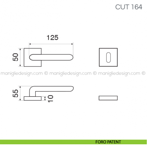 Maniglia per porta Cut Fimet Handles foro patent