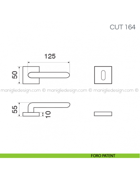 Maniglia per porta Cut Fimet Handles foro patent