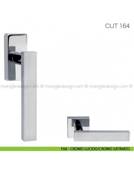 Maniglia per finestra martellina DK Cut Fimet Handles F66 - Cromo Lucido/Cromo Satinato