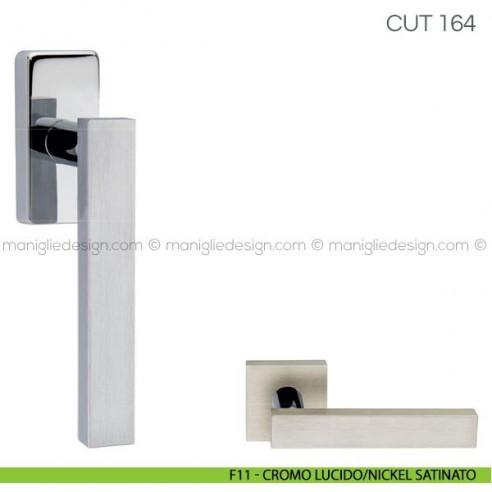 Maniglia per finestra martellina DK Cut Fimet Handles F11 - Cromo Lucido/Nickel Satinato