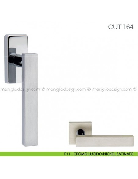 Maniglia per finestra martellina DK Cut Fimet Handles F11 - Cromo Lucido/Nickel Satinato