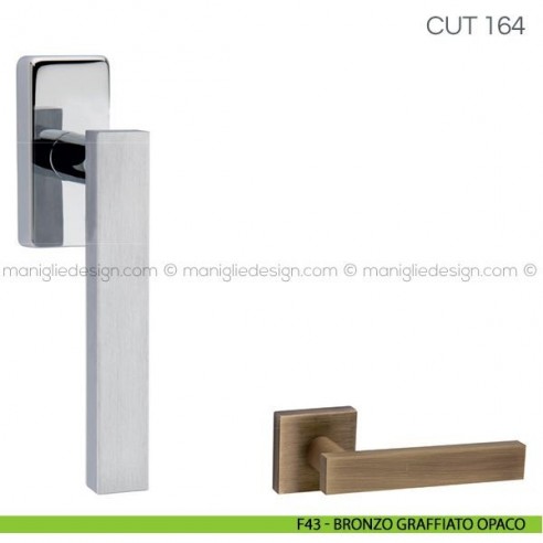 Maniglia per finestra martellina DK Cut Fimet Handles F43 - Bronzo Graffiato Opaco