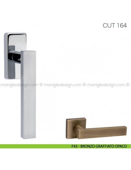 Maniglia per finestra martellina DK Cut Fimet Handles F43 - Bronzo Graffiato Opaco