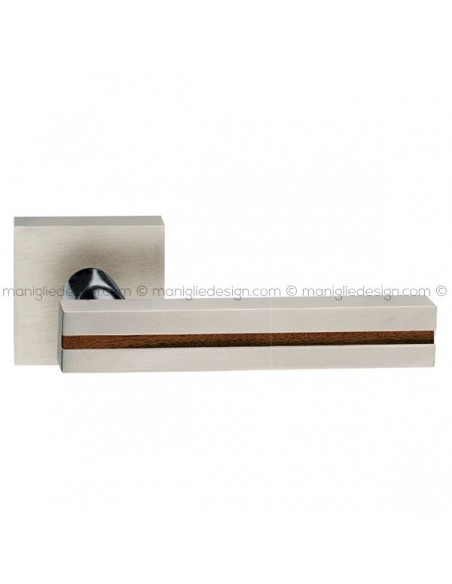 Maniglia con inserto in legno per porta Square Fimet Handles