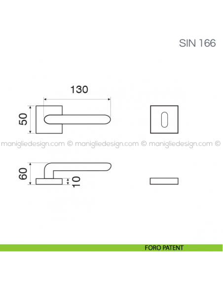 Maniglia per porta Sin Fimet Handles foro patent