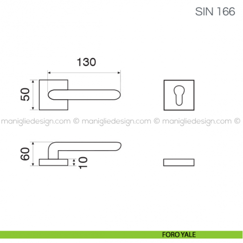 Maniglia per porta Sin Fimet Handles foro yale
