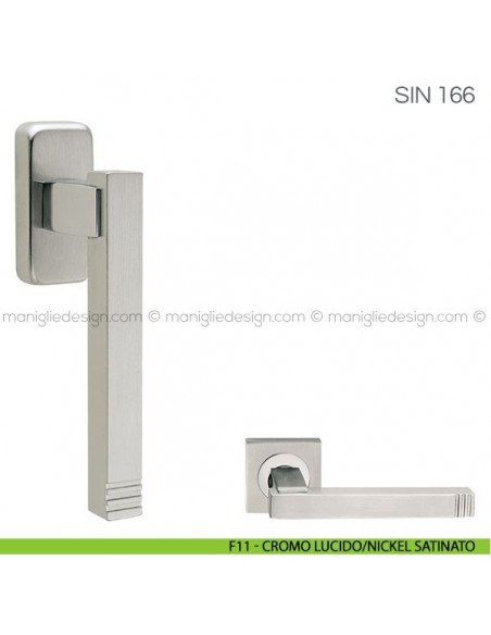 Maniglia per finestra martellina DK Sin Fimet Handles F11 - Cromo Lucido/Nickel Satinato