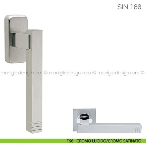 Maniglia per finestra martellina DK Sin Fimet Handles F66 - Cromo Lucido/Cromo Satinato