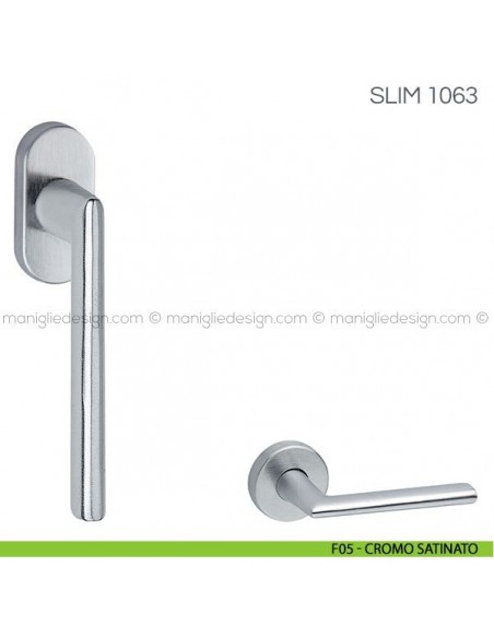 Maniglia per finestra martellina DK Slim Fimet Handles F05 - Cromo Satinato