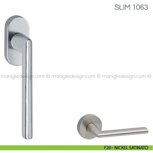 Maniglia per finestra martellina DK Slim Fimet Handles F20 - Nickel Satinato