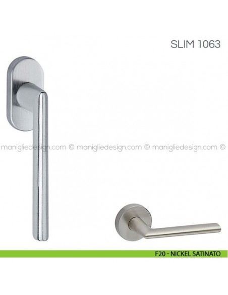 Maniglia per finestra martellina DK Slim Fimet Handles F20 - Nickel Satinato
