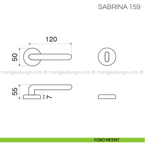 Maniglia per porta Sabrina Fimet Handles foro patent