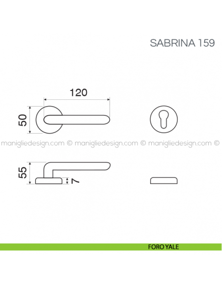 Maniglia per porta Sabrina Fimet Handles foro yale