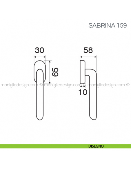 Maniglia per finestra martellina DK Sabrina Fimet Handles disegno
