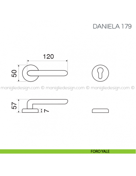 Maniglia per porta Daniela Fimet Handles foro yale