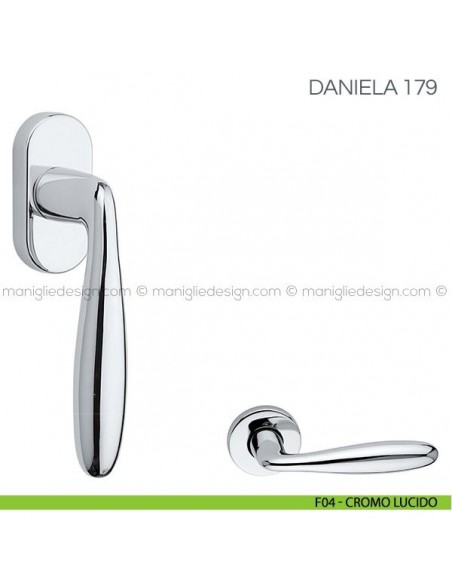 Maniglia per finestra martellina DK Daniela Fimet Handles F04 - Cromo Lucido