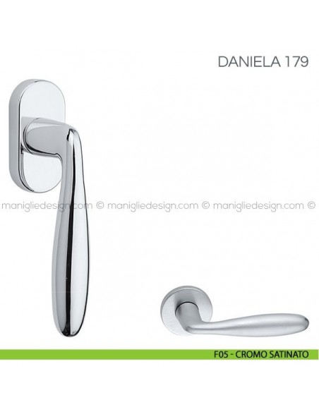 Maniglia per finestra martellina DK Daniela Fimet Handles F05 - Cromo Satinato