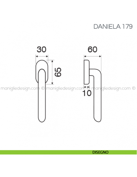 Maniglia per finestra martellina DK Daniela Fimet Handles disegno