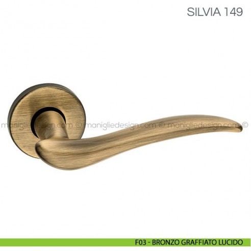 Maniglia per porta Silvia Fimet Handles F03 - Bronzo Graffiato Lucido