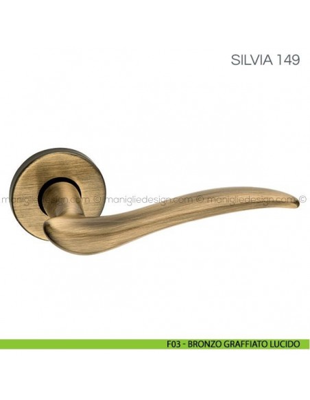 Maniglia per porta Silvia Fimet Handles F03 - Bronzo Graffiato Lucido